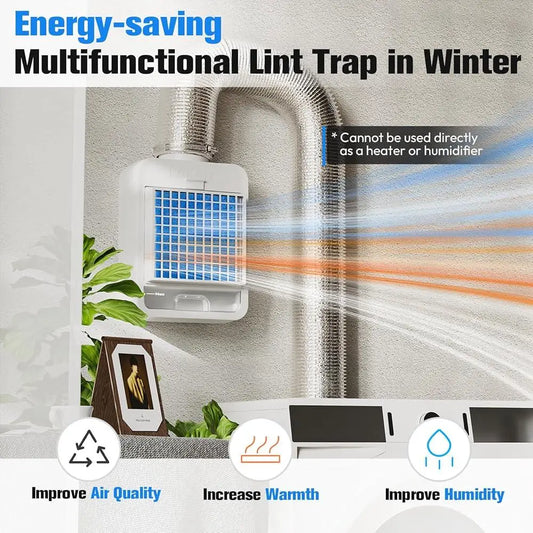 3-in-1 Indoor Dryer Vent Cleaner Kit Polyester Filter Stainless Steel Screen Lint Capture Water Drawer Dust Removal System