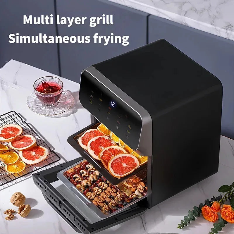 10L Electric Air Fryer Large Capacity Convection Oven Deep Fryer Without Oil Kitchen 360°Baking Viewable Window Home Appliance - TrendForce25