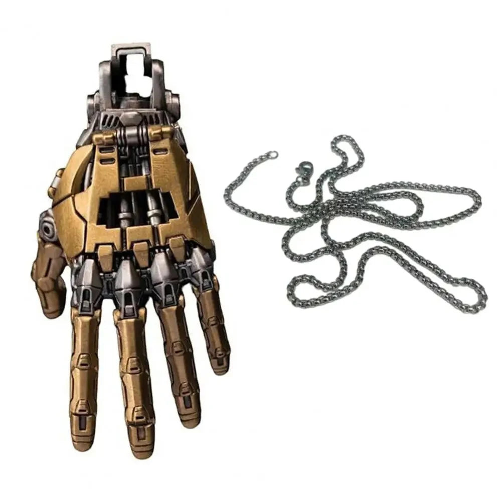 Robot Hand Pendant Movable Finger Joints Mechanical Bionic Hand Pendant Robot Hand Charm Jewelry for Men/Women