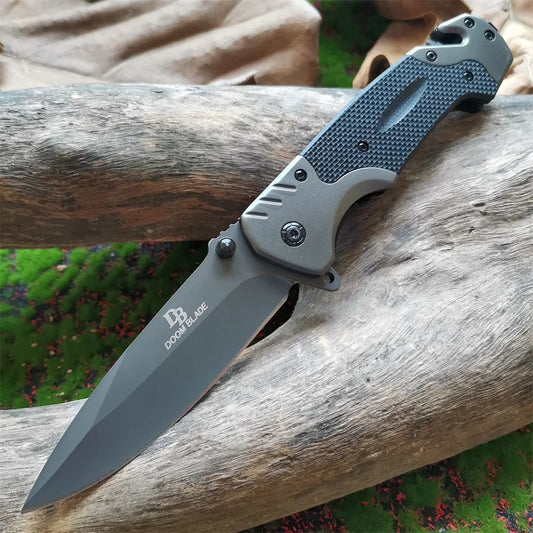 Compact Folding Knife with 9Cr18MoV Blade & G10 Handle: Window Breaker, Rope Cutter & Sharp Edge for Outdoor EDC Tasks - TrendForce25