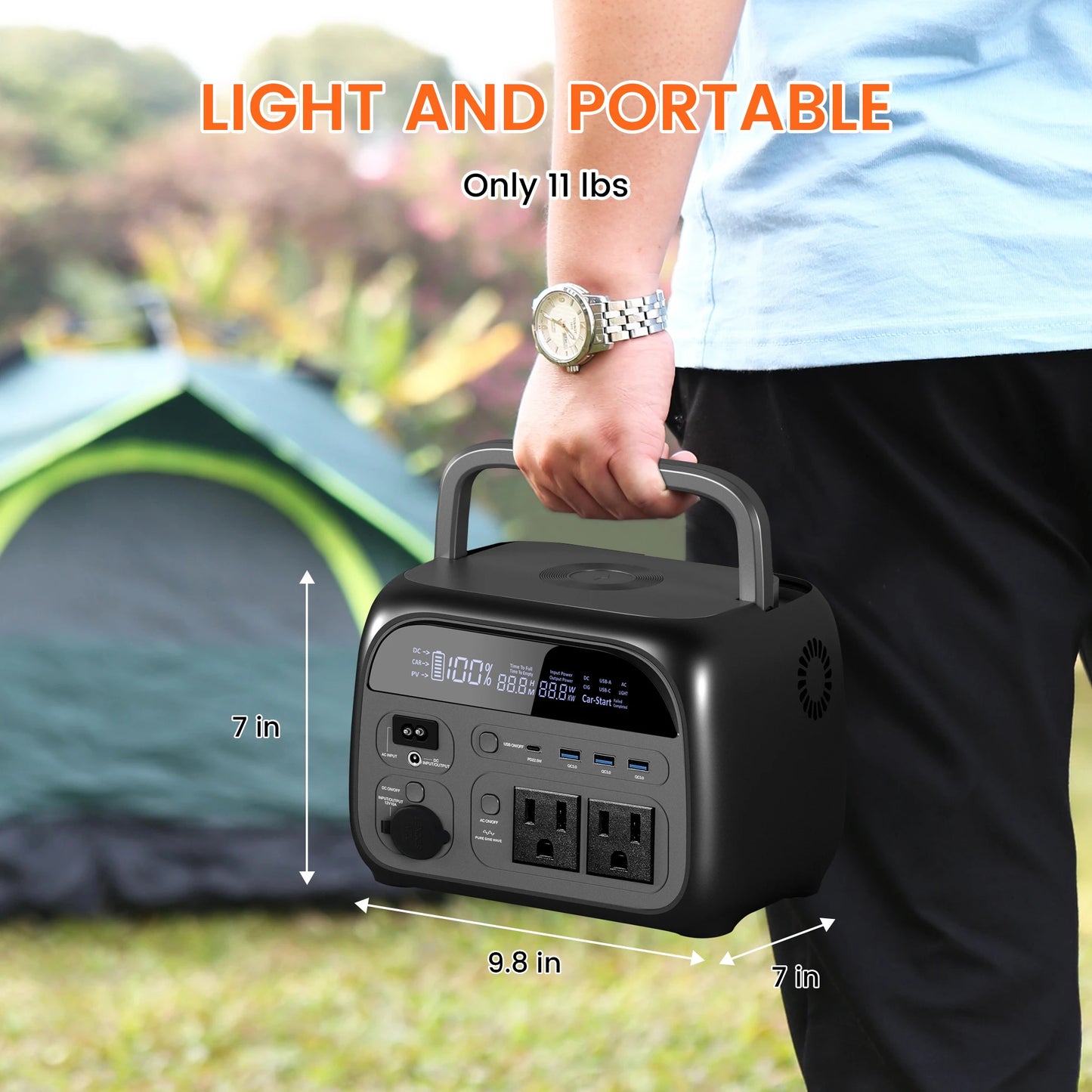 CTOLITY 500W Solar Generator 345Wh Camping Portable Power Station 100W Foldable Solar Panel, UPS Function, For Camping Emergency - TrendForce25