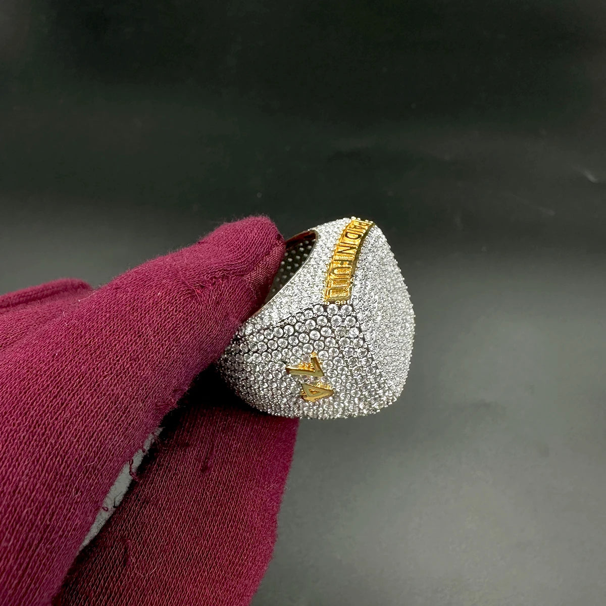 Aokaishen Custom Ring for Men Full Iced Out Cubic Zirconia Personalized Name Finger Charm Hip Hop Jewelry