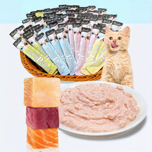 10.58oz(300g) Cat Stick, Chicken Flavor, Skipjack & Rabbit Flavor, Tunna & Fish Seed Flavor, Salmon & Fish Oil Flavor - TrendForce25