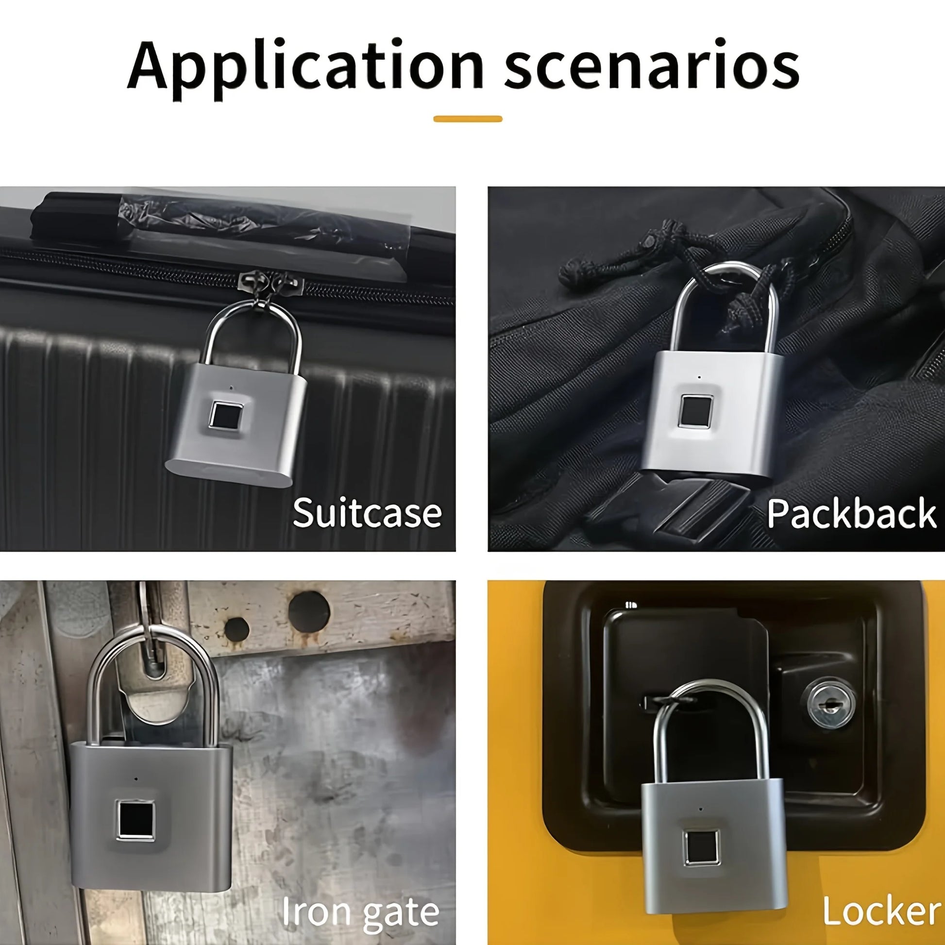 2 Pcs Perfect for Securing Suitcases and Luggage, Mini Smart Fingerprint Padlock, Anti-Theft Protection - TrendForce25