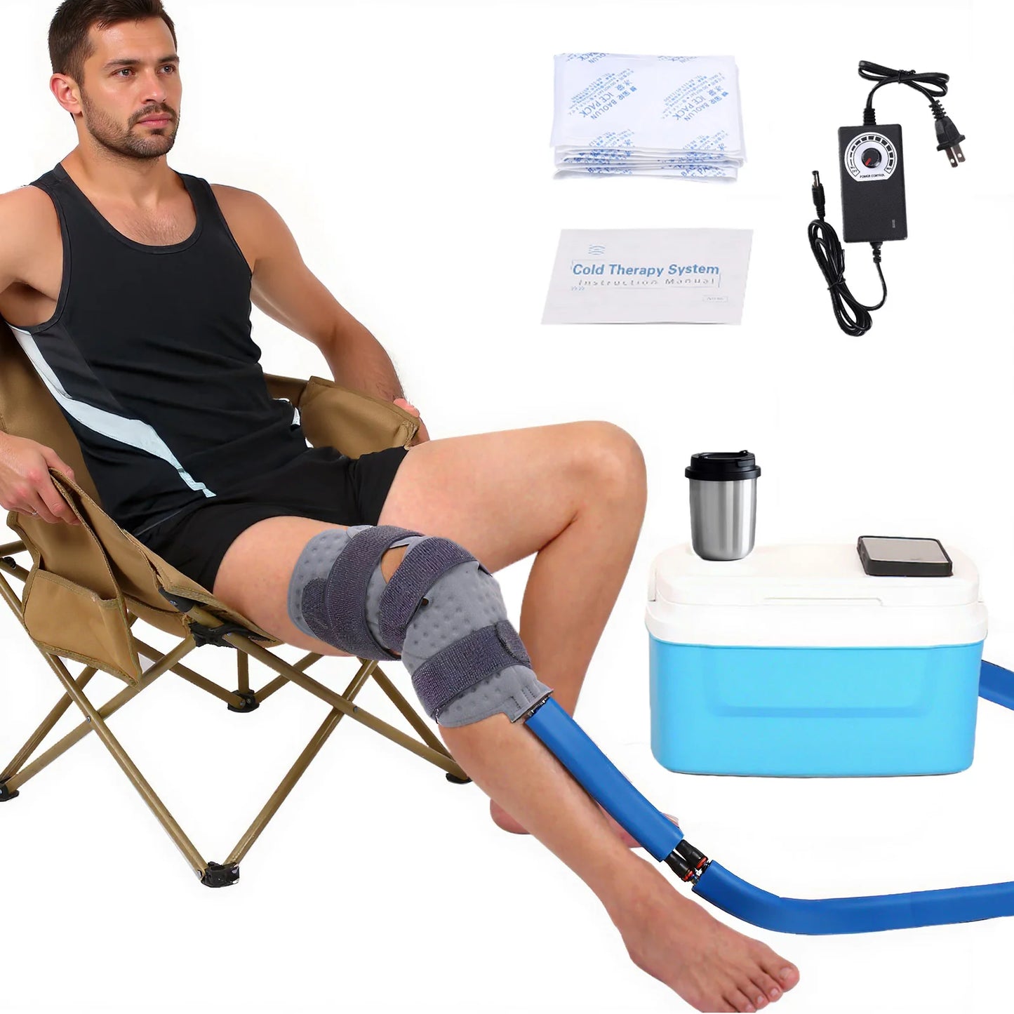 Ice Therapy Machine System for Knee After Surgery, Cold Therapy Machine Knee Replacement Recovery System, Cryotherapy Unit for S
