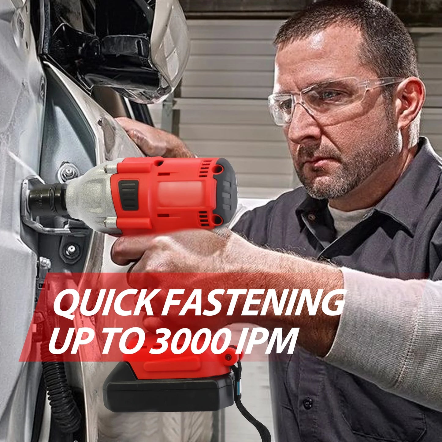 1000N.m (740ft-lbs) Cordless Impact Drill Wrench Brushless Electric High Torque Batteries 1500MAh 20V Fast Charger DIY Tool