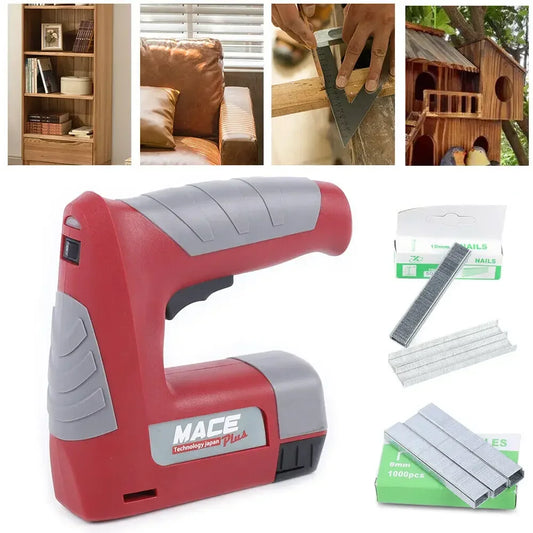 Electric Heavy Duty Nail Gun Staple Gun Cordless Stapler Nailer Woodworking Tool