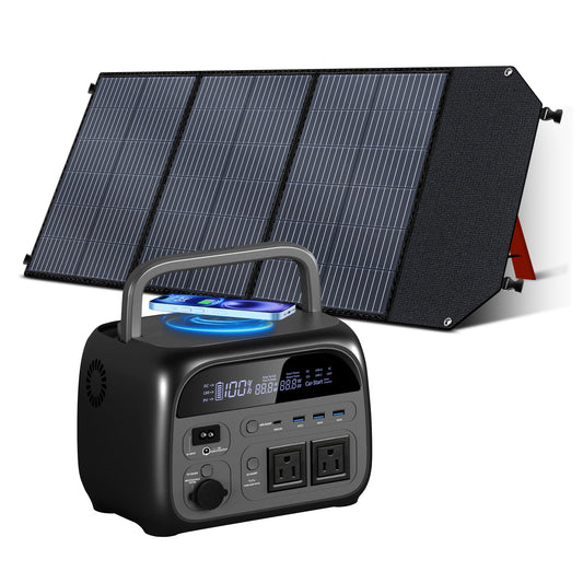 CTOLITY 500W Solar Generator 345Wh Camping Portable Power Station 100W Foldable Solar Panel, UPS Function, For Camping Emergency - TrendForce25