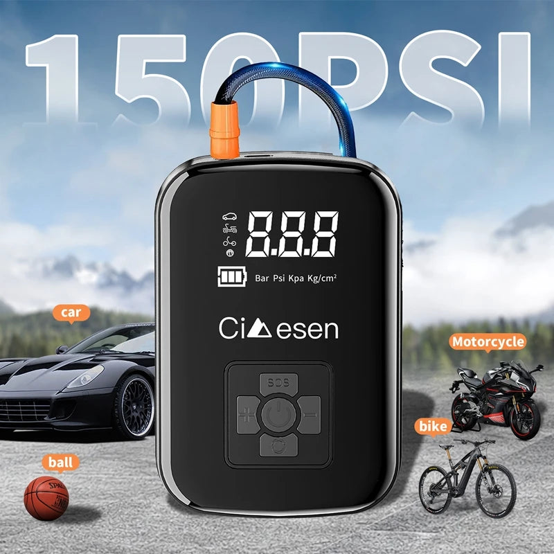 1pc Car Wireless Air Pump 150PSI Portable Electric Tire Inflation For Car Bicycle Motorcycle Air Compressor Inflator US Shipping - TrendForce25