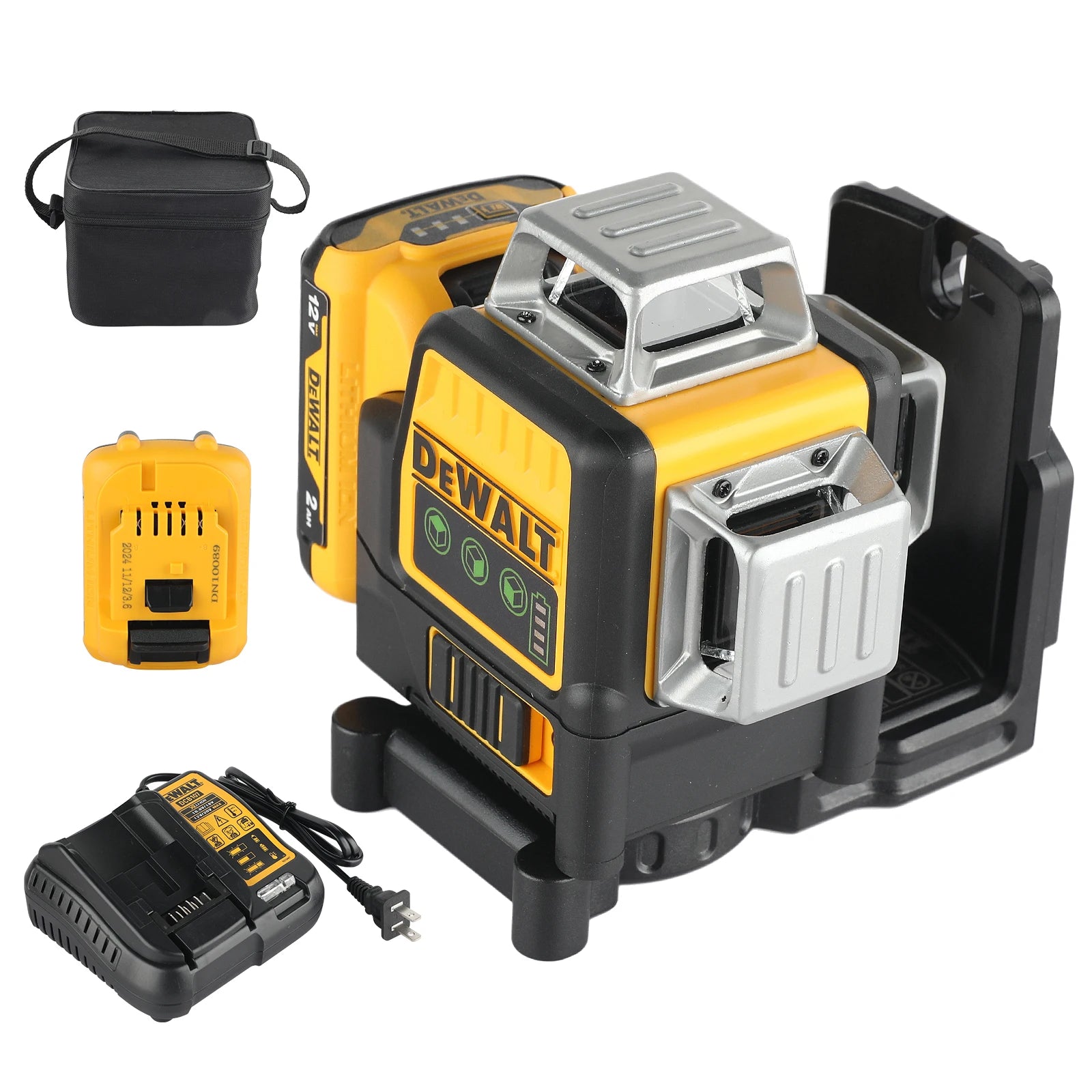 Dewalt DW089LG 12-Line Green Beam Laser Level - 360° 3-Side Coverage, 12V Li-Ion, Jobsite Ready for Any Task - TrendForce25