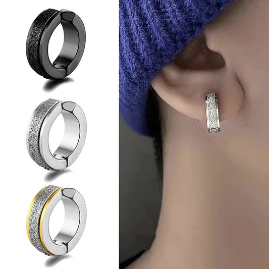 1Pc Punk Ear Clip For Man Stud Earrings Teens Hip Hop Style Ear Ring Jewelry Accessories - TrendForce25