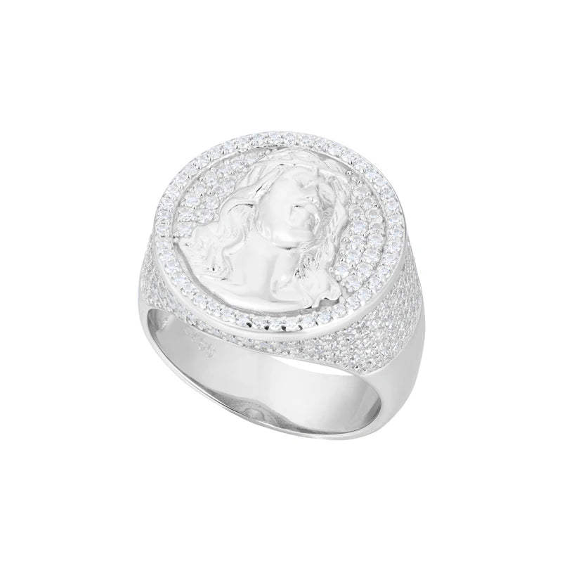 D VVS Moissanite Fierce Tiger Ring For Men 925 Sterling Silver Top Quality Exquisite Animal For Man Hip Hop Bling Jewelry Gifts