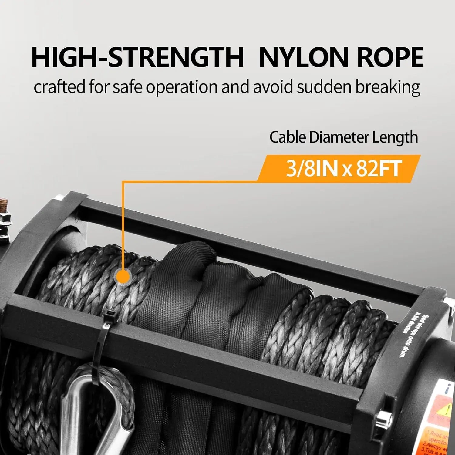12V Electric Winch, 13500 Load Capacity Synthetic Rope Towing Winches for Jeep Truck SUV,with Wired Handle and Wireless Remote - TrendForce25
