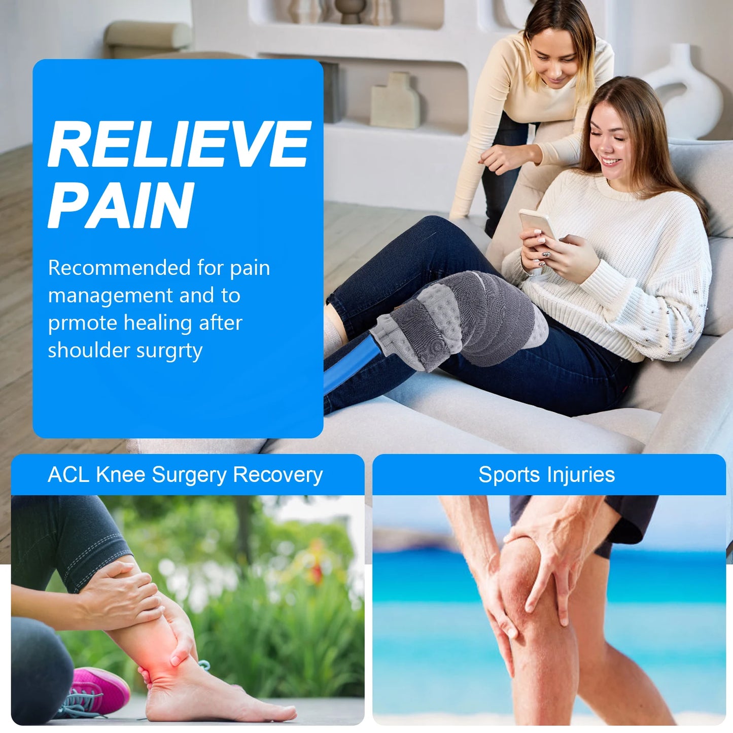 Ice Therapy Machine System for Knee After Surgery, Cold Therapy Machine Knee Replacement Recovery System, Cryotherapy Unit for S