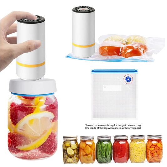 Universal Mason Jar Sealer Vacuum Kit BAP Free Vacuum Sealing Machine Food Preservation Storage for Wide Mouth Kitchen Gadgets