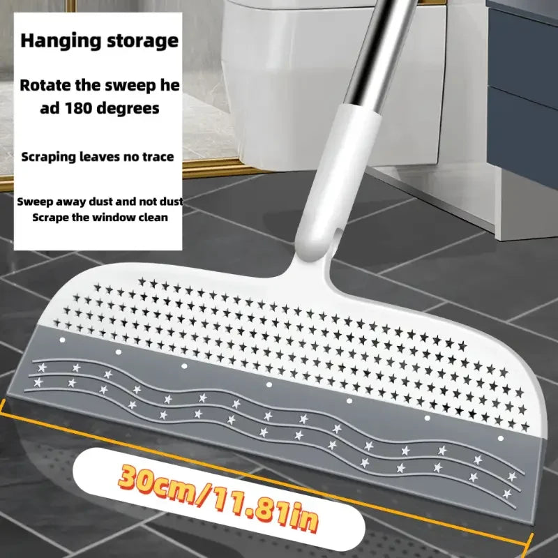 A magic broom suitable for bathrooms, kitchens, and living rooms, with a detachable head that easily removes hair and dust - TrendForce25