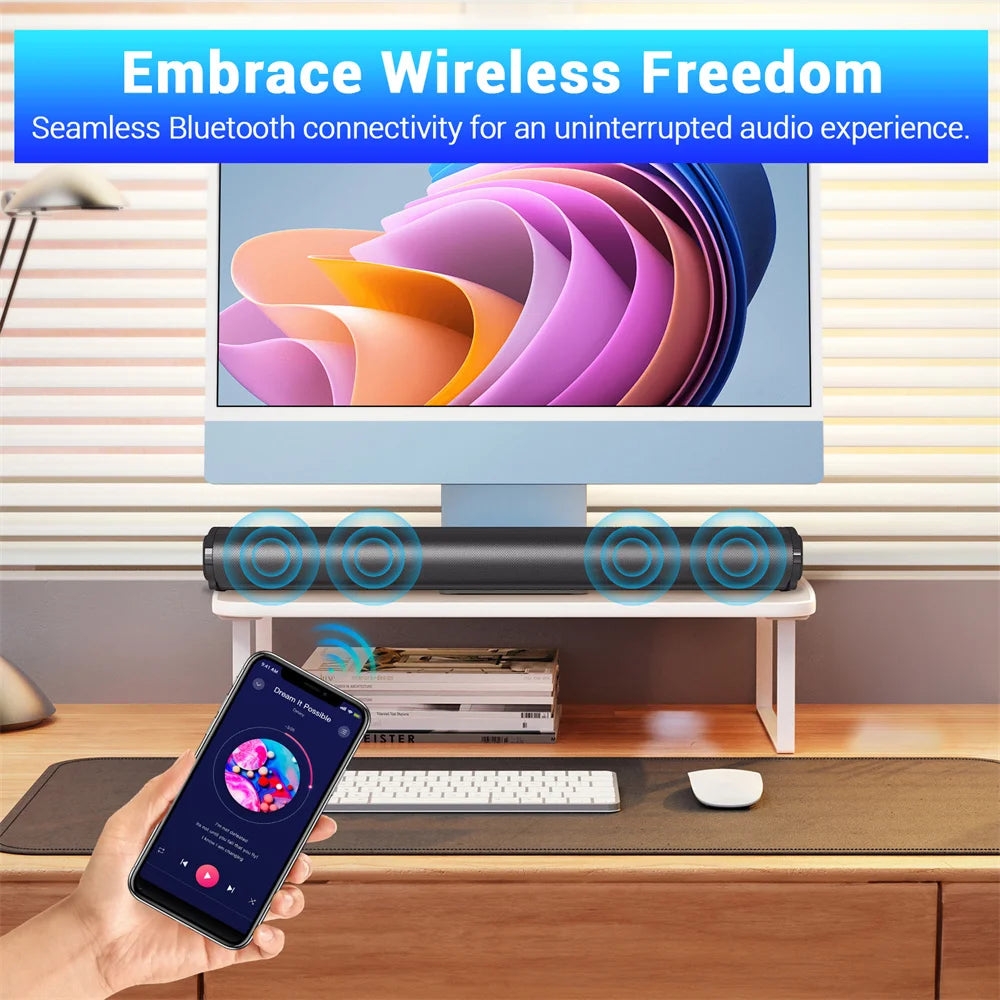 Sound Bar TV Sound System Bluetooth Speaker Wireless Subwoofer Bass Home Theater Rechargeable Lound Portable Speaker - TrendForce25