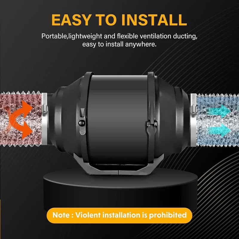 Dryer Vent Hose, 4 Insulated Flexible Duct 8FT with 2 Clamps, Heavy Duty Four Layer Heating Cooling Ventilation