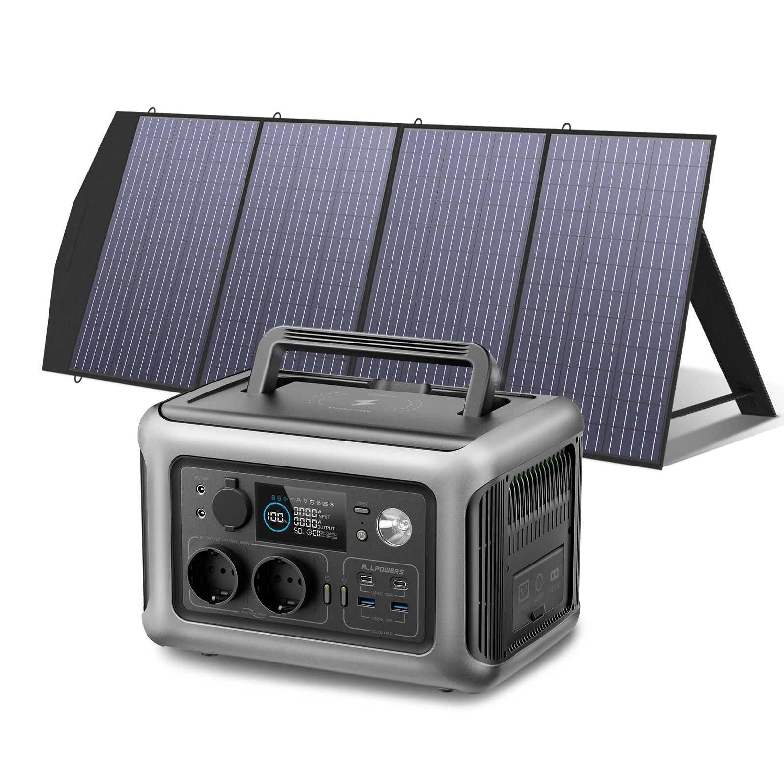 ALLPOWERS R600 Solar Generator with SolarPanel (Optional), 600W 299Wh LiFePO4 Portable Power Station with Solar Charger for Camp - TrendForce25