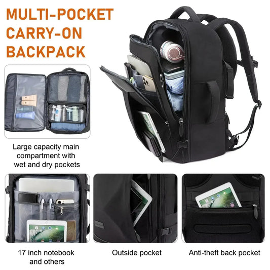 40L Large Capacity Backpack Laptop Backpack Expandable Large Suitcase Waterproof Luggage Travel Backpack - TrendForce25