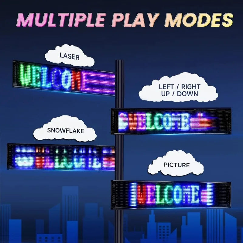 2pcs Car Devil Eyes Smart USB LED Pixel Matrix Display Screen Panel Car Decor Advertising Sign DIY Text Image Animation Art Gift