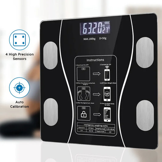 Smart Body Fat Scale Wireless LED Digital Bathroom Weight Scale Body Composition Analyzer Testing Scale - TrendForce25