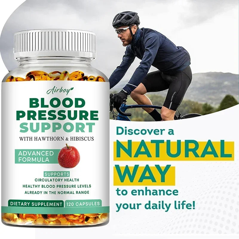 Blood Pressure Support - Support Blood Flow, Digestive, Improve Heart and Vascular Health,Immune System - 120 Capsules ﻿