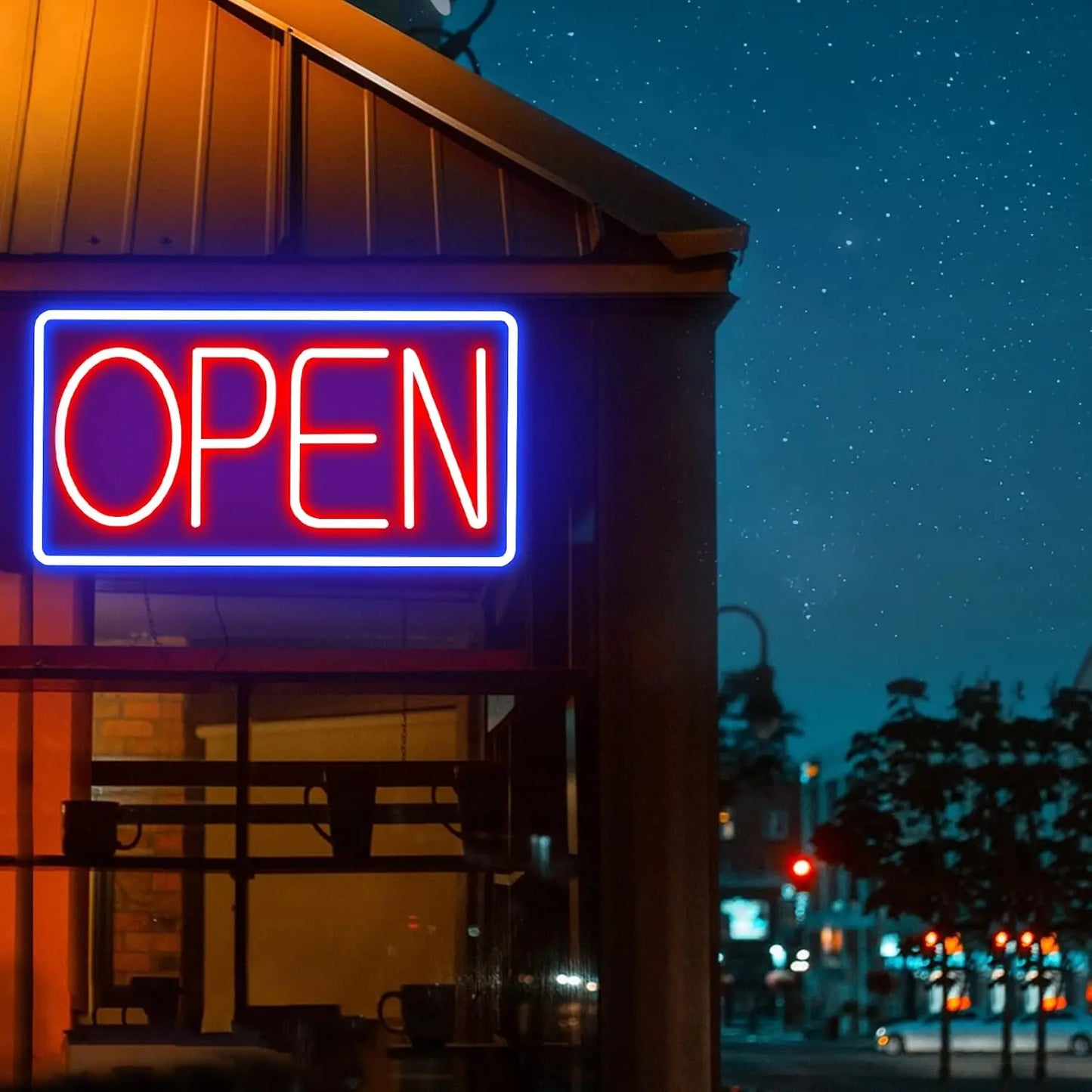 “OPEN” LED neon light for store window glass door open sign store florist bar salon cafe restaurant USB powered dimmable 16"