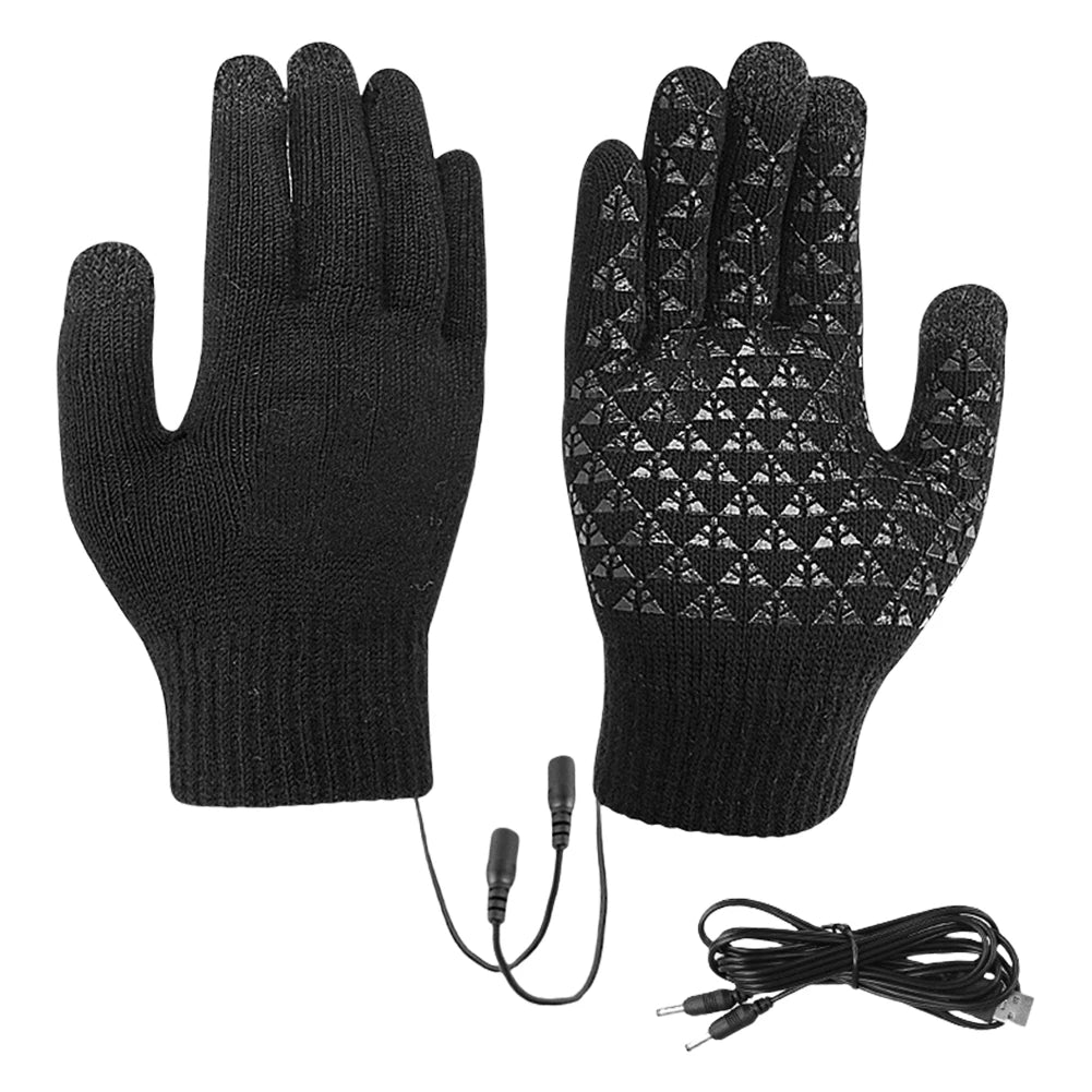 Winter Electric Heated Touch Screen Gloves for Outdoor Activities Skiing Riding Camping and Mountaineering