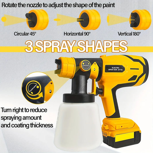 1 Set Paint Sprayer For DEWALT 20V Battery, Cordless HVLP Paint Sprayers For Fence, Furniture, Cabinets, Walls, No Battery