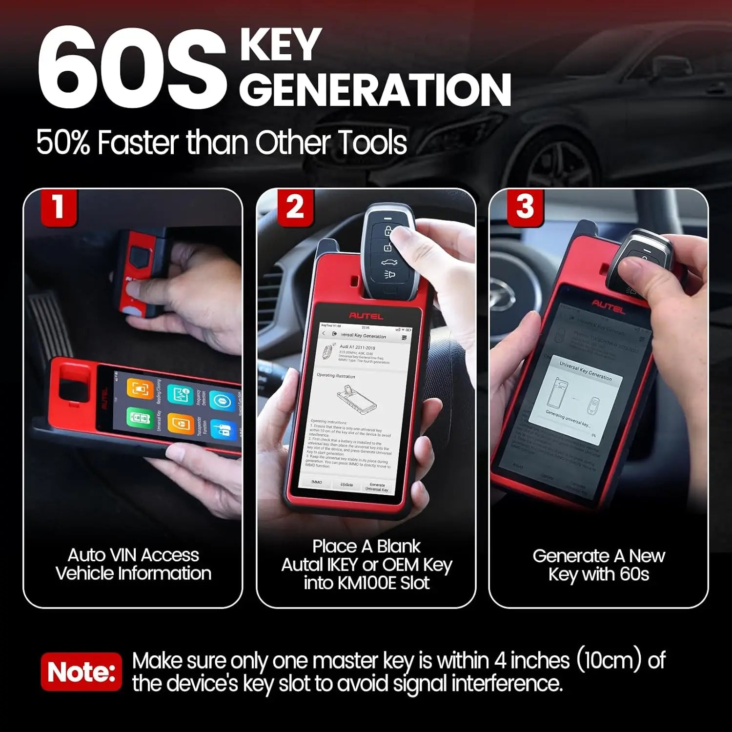 Autel MaxiIM KM100 Key Fob Programming Immobilizer Tool 2PCS Autel IKEY for 60s Key Generation OBD IMMO Key Learning on 99% Car - TrendForce25