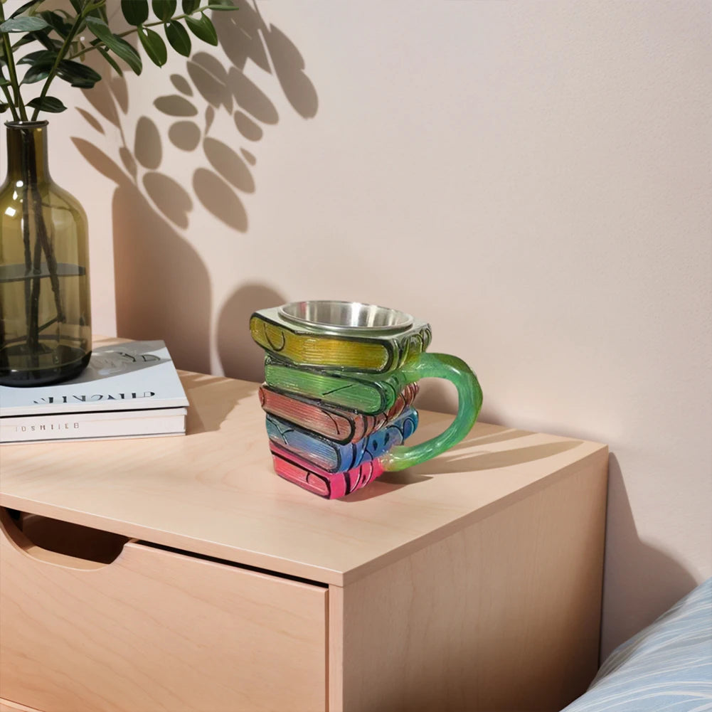 Novelty 3D Painted Books Coffee Mug Creative Drinking Cup Tea Cup Collection Gifts for Literature Lovers