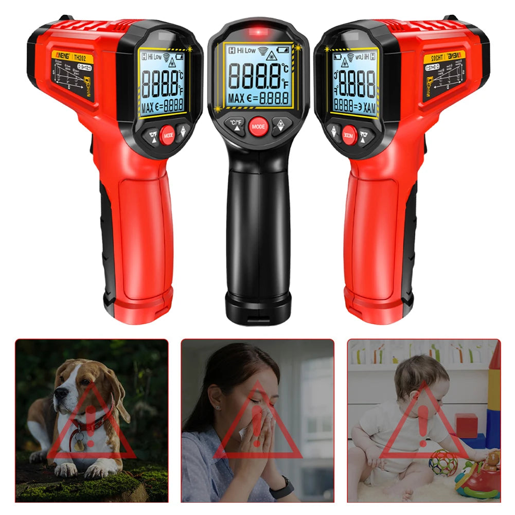 Digital Infrared Thermometer -50~600℃ Non-Contact IR Thermometer Gun Pyrometer Tester Meter for Cooking Grilling Vehicle Repair
