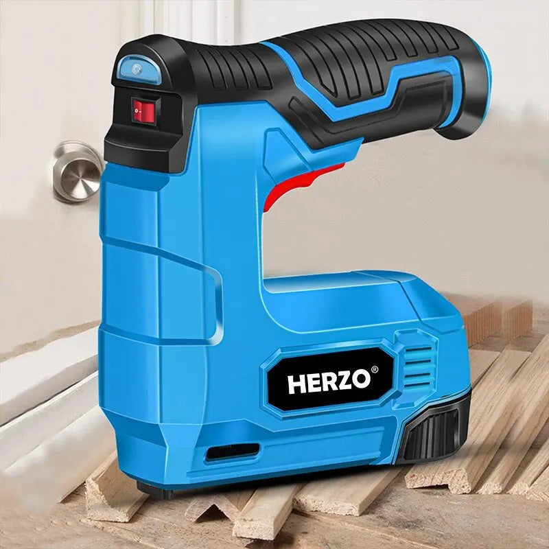 HERZO 3.7V Nail Gun Kit Cordless Portable Brad Nail Stapler Gun Tacker