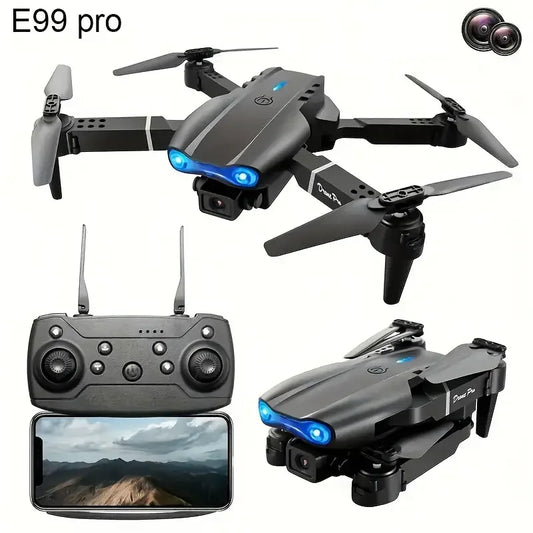 E99 PRO Drone with Flash Professional HD Dual Camera WIFI Obstacle Avoidance RC Helicopters Aerial Photography Quadcopter - TrendForce25