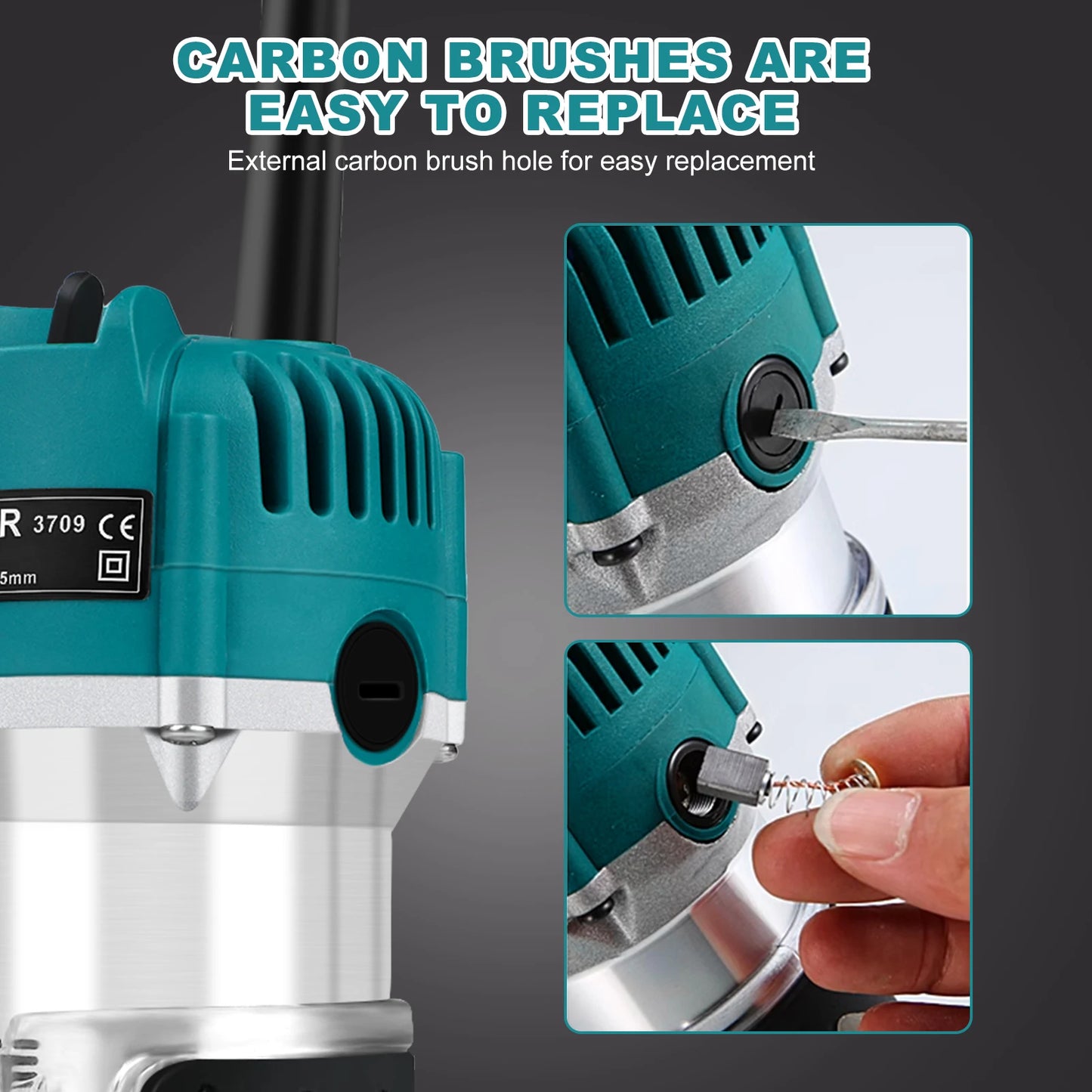 Electric Trimmer Wood Router Woodworking Trimming Milling Engraving Slotting Machine US 110V Linear guide rail - TrendForce25