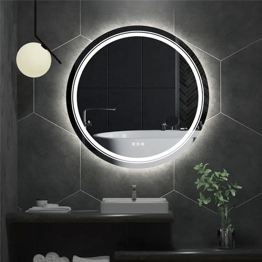 LUVODI Smart Illuminate LED Mirror for Bathroom Round Waterproof Washroom Toliet Wash Basin Bath Shower Fogless Mirror - TrendForce25