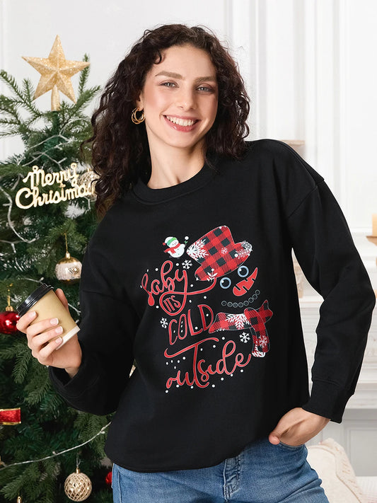 Women s Christmas Sweaters Adorable Reindeer Print Round Neck Knit Pullovers Festive Winter Holiday Tops Oversized Cozy Jumpers