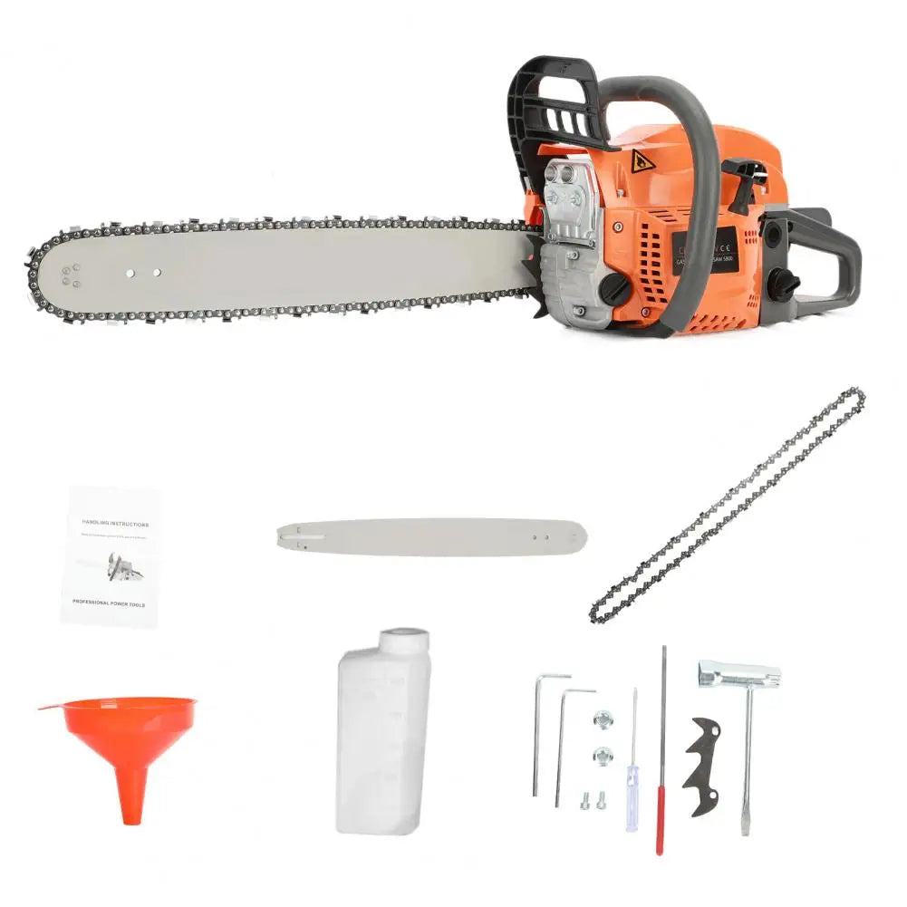 1 Set 58cc 20 Inch Gasoline Chainsaw Multifunctional Gas-powered Fast Cutting Gas Sawing Handheld Cutting Wood Chainsaw Garden - TrendForce25