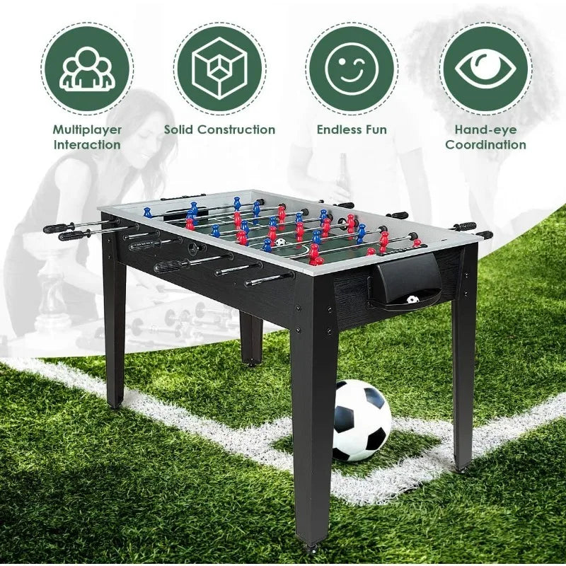 Giantex 48'' Foosball Table, Wooden Soccer Table Game w/Footballs, for 4 Players,Competition Size Table Football for Kids,Adults