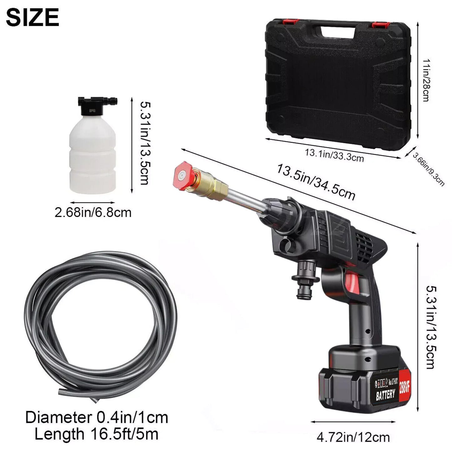 Cordless Electric High Pressure Water Spray Gun Portable Car Washer Self Priming Auto Home Garden Cleaning Tool Accessories