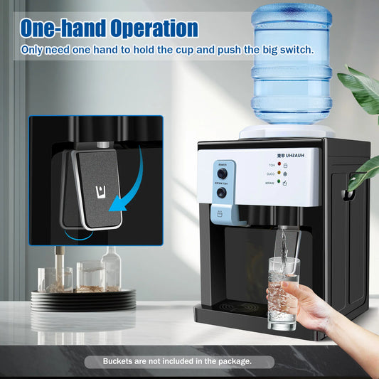 Countertop Water Dispenser Top Loading Water Cooler 5 Gallon Warm & Hot & Cold Freestanding Drinking Machine for Home Office - TrendForce25