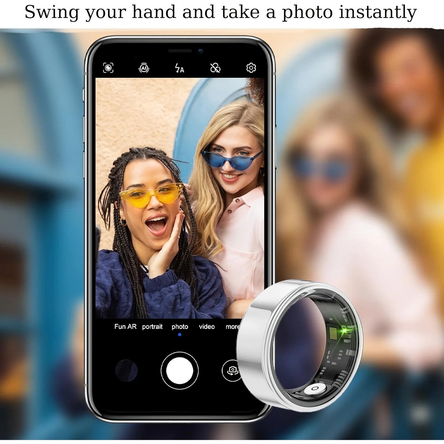 Smart ring, sleep tracking, motion monitoring, compatible with iPhone and Android, smart gift, suitable for women and men - TrendForce25