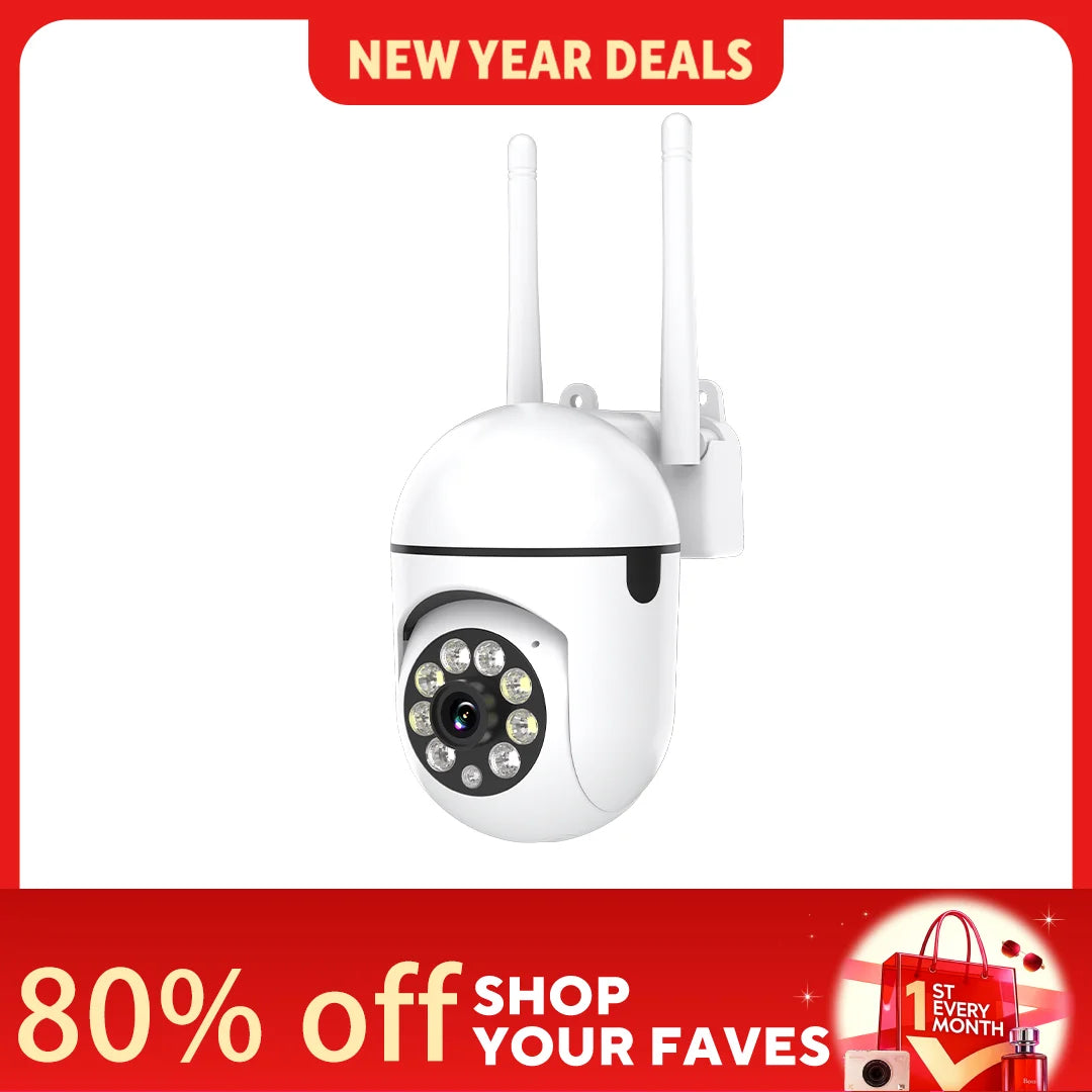 Ease Life APP Wireless 1080P HD Indoor/Outdoor WiFi Security Camera, Color Night Vision, 2-Way Audio, 360° Pan/Tilt/Zoom - TrendForce25