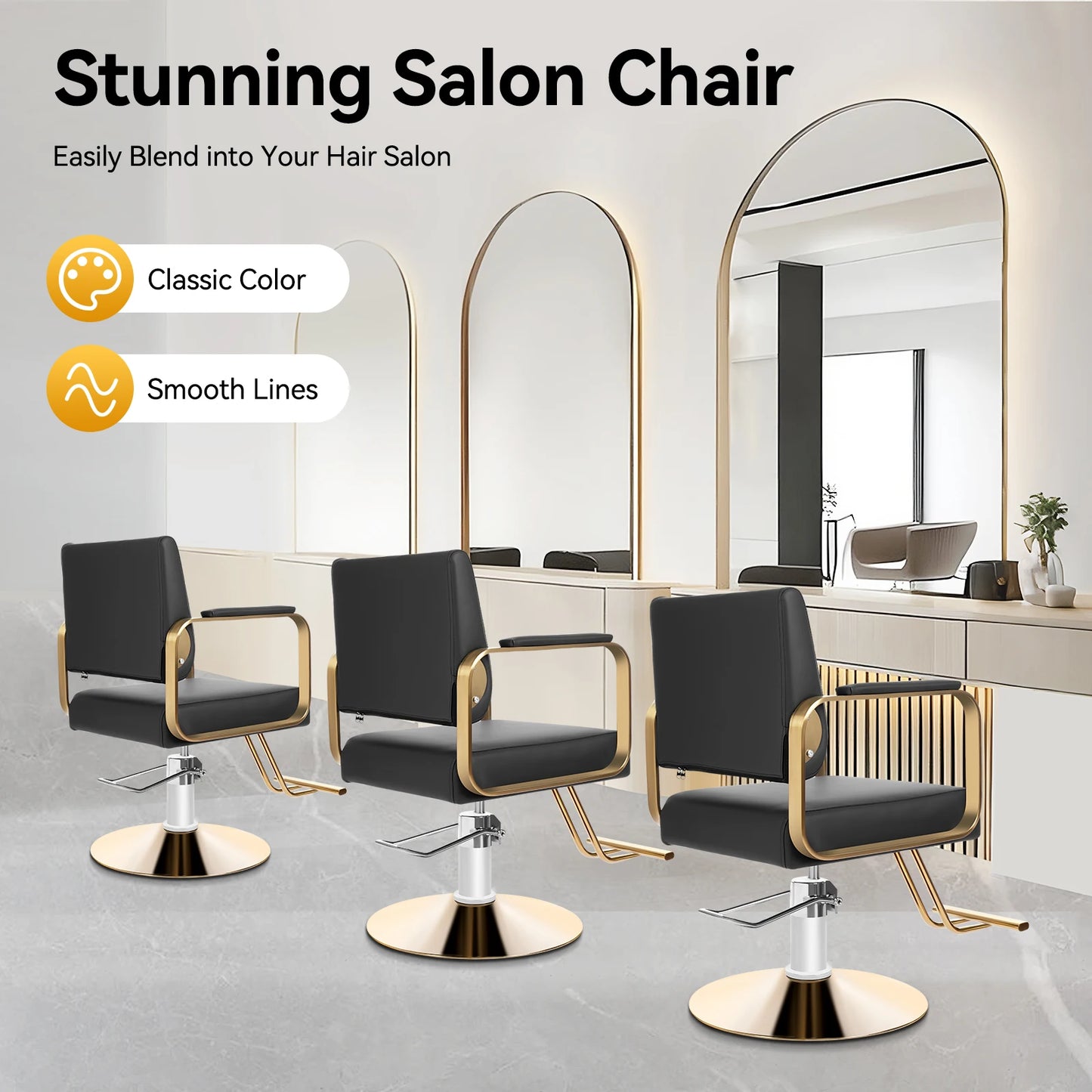 Stylist Chairs for Salon Spa, 360° Rotatable Barber Chair, 440 Lbs Load-bearing Capacity Durable Salon Chair