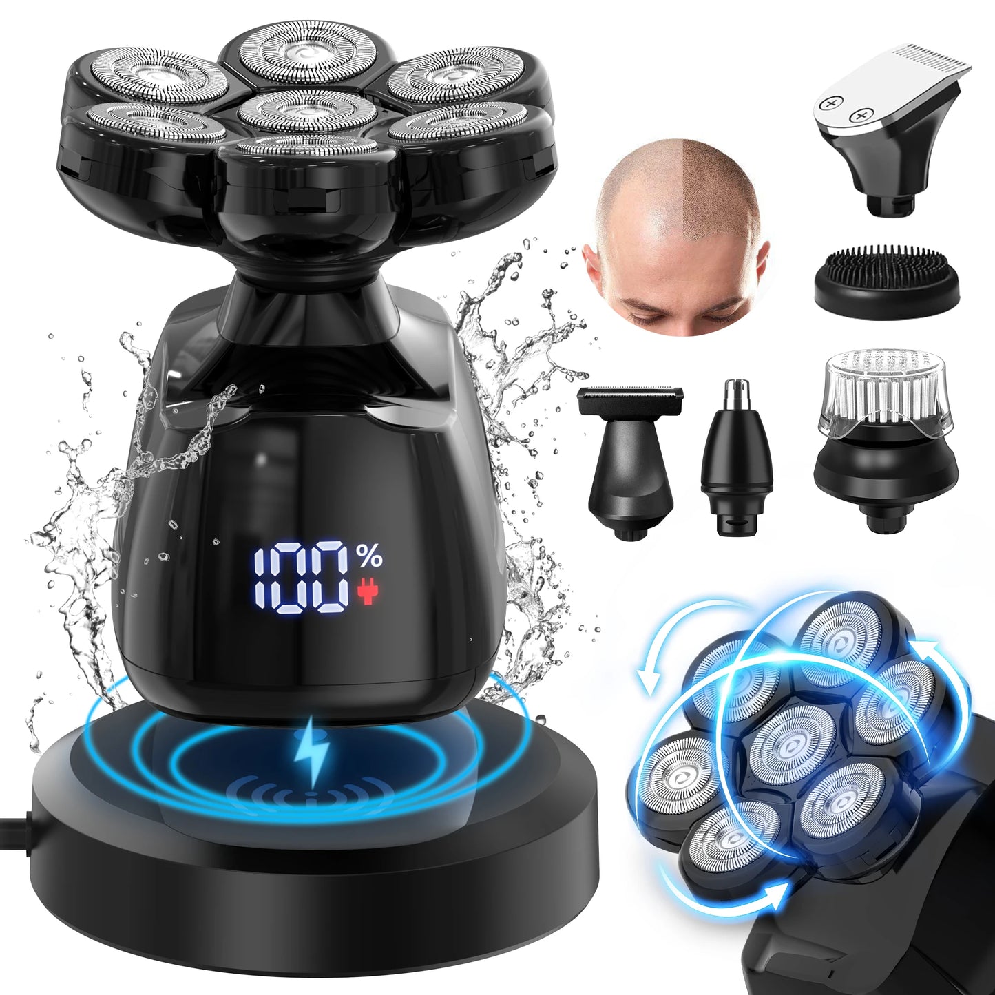SEJOY Multifunctional  Electric Shavers Kits for Bald Head Shaver Beard Shaving Machine for Men Grooming Kit Husband Gift
