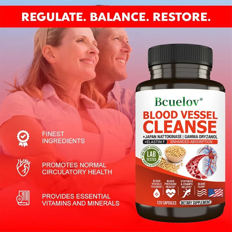 Vascular Cleanser, Helps Purify the Blood, Lowers Cholesterol, and Promotes Overall Cardiovascular Health, 120 Capsules - TrendForce25