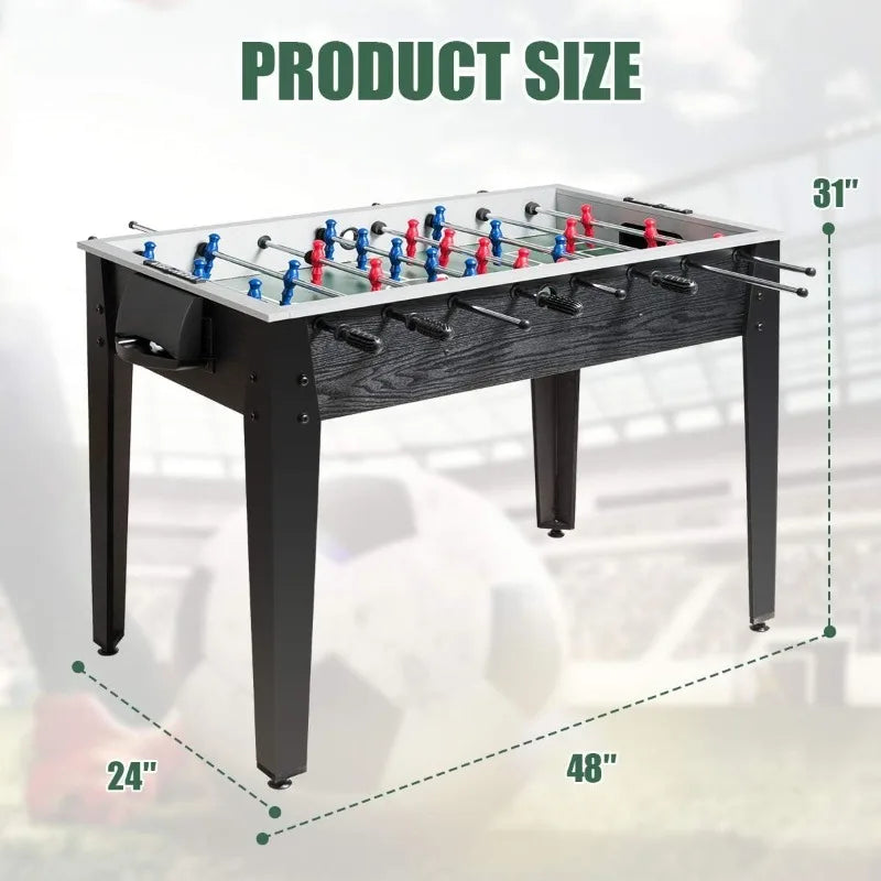 Giantex 48'' Foosball Table, Wooden Soccer Table Game w/Footballs, for 4 Players,Competition Size Table Football for Kids,Adults