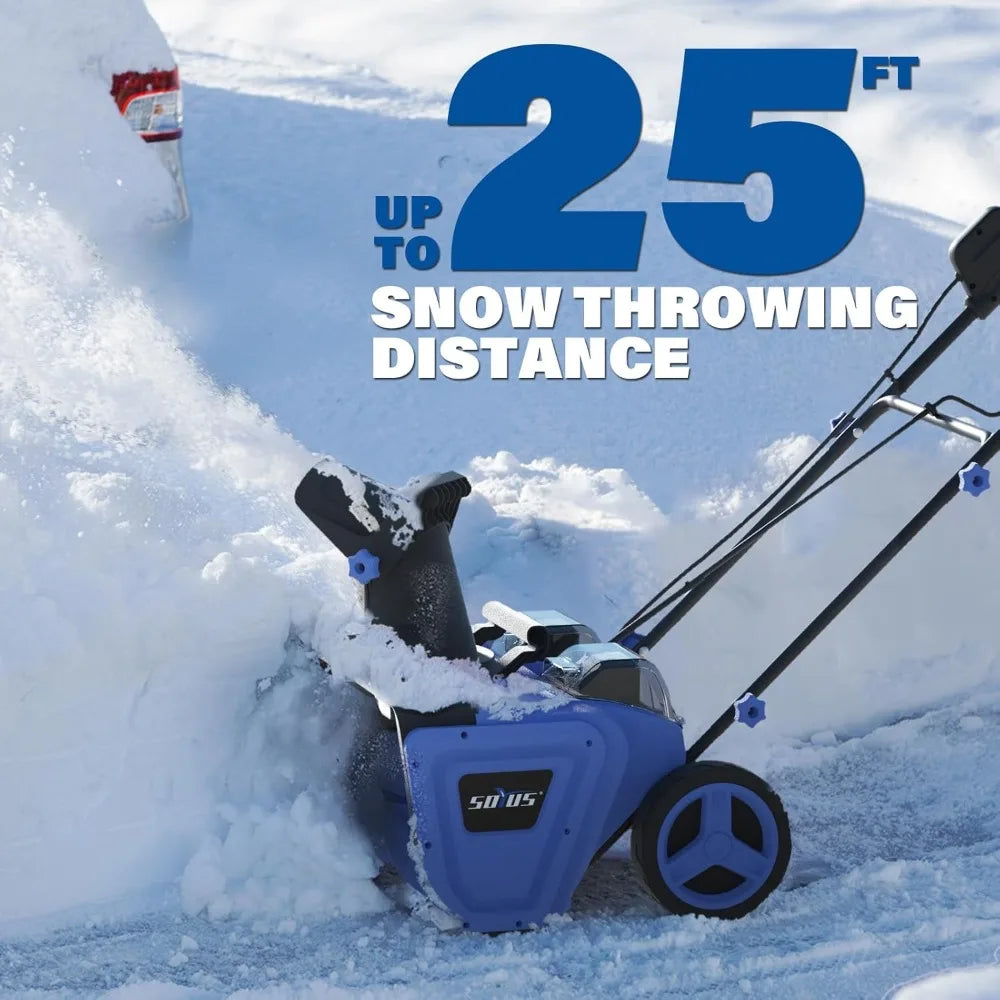 40V Cordless Snow Blower 20-Inch Brushless Motor Dual LED Lights 2x4.0Ah Batteries Driveway Sidewalk - TrendForce25