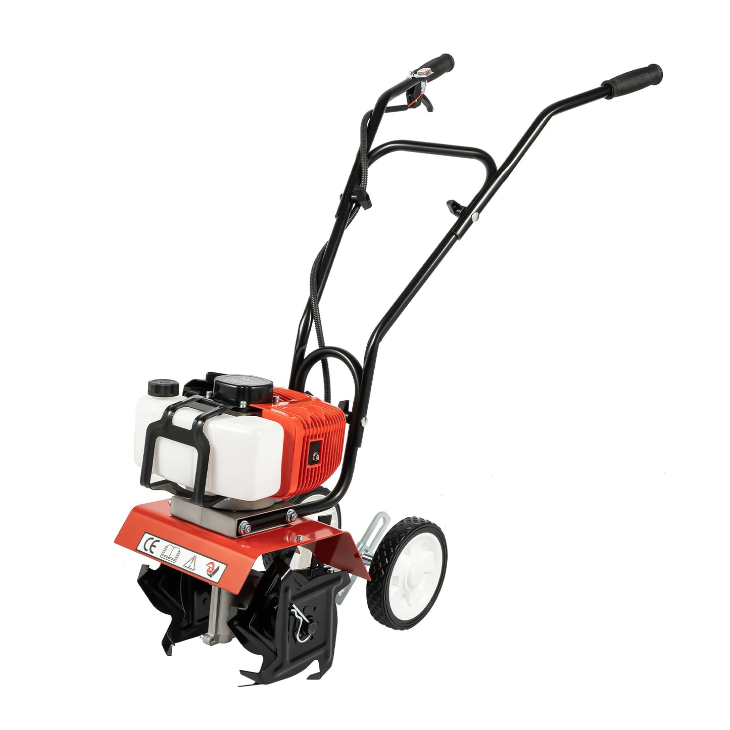52CC Gasoline Tiller Cultivator 2 Stroke Mini Cultivator Rotovator for Farm Garden Yard, Single-Cylinder Air Cooled 7000r/min